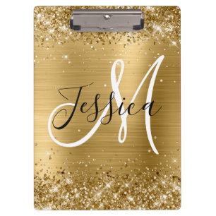 Porte-bloc Huile d'or Glitter Monogramme noir et blanc