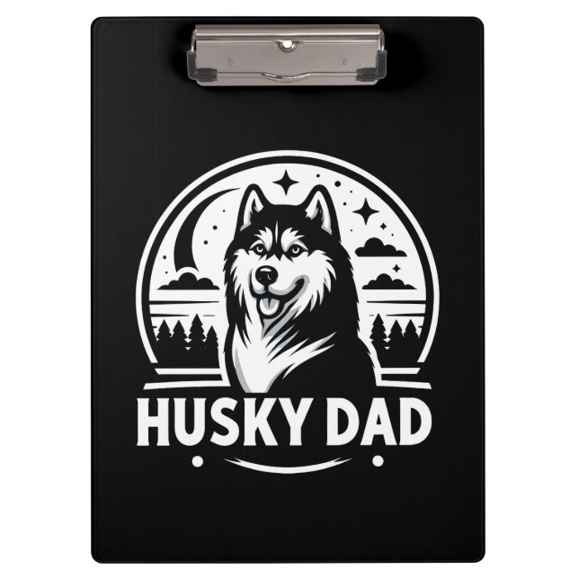 Porte-bloc Husky Dad Gift Chien Propriétaire Sibérien Huskies (Devant)