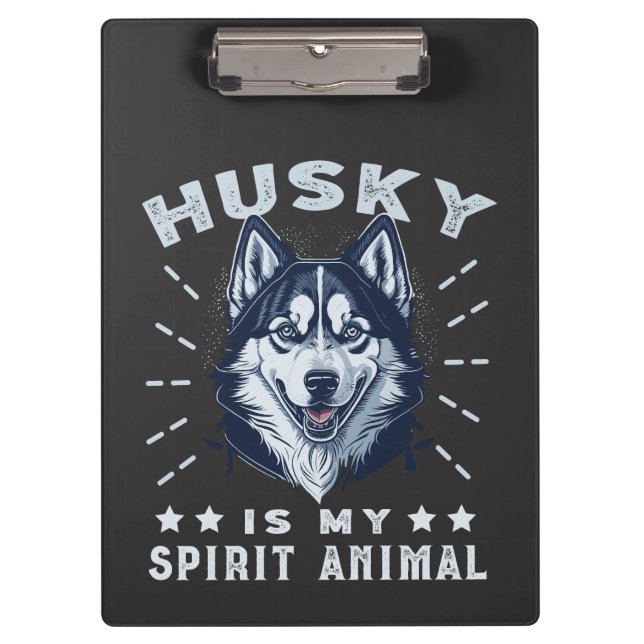 Porte-bloc Husky Est Mon Esprit Animal Majestic Husky Chien (Devant)
