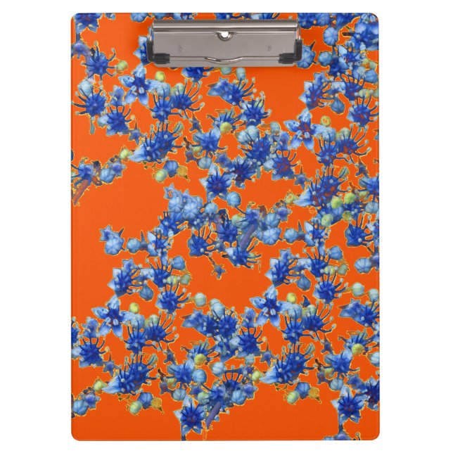 Porte-bloc hydrangea orange et bleu (Devant)