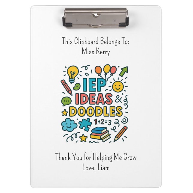 Porte-bloc IEP Ideas, Doodles & Snacks | Inclusion (Devant)