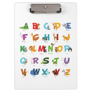 Porte-bloc Illustration Alphabet Lettres sur les animaux