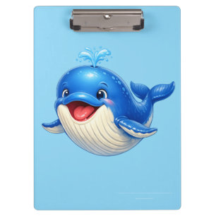 Porte-bloc Illustration de baleine mignonne aux grands yeux A