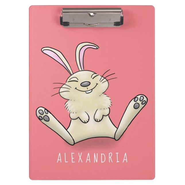 Porte-bloc Illustration de dessin de lapin lapin mou (Devant)