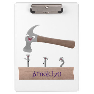 Porte-bloc Illustration de dessin mignon, marteau et ongles