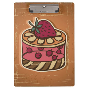 Porte-bloc Illustration de gâteau dans le rétro style