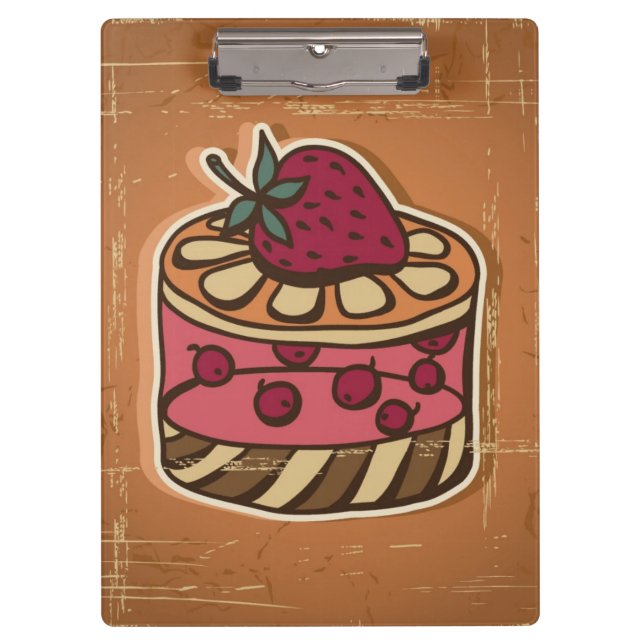 Porte-bloc Illustration de gâteau dans le rétro style (Devant)
