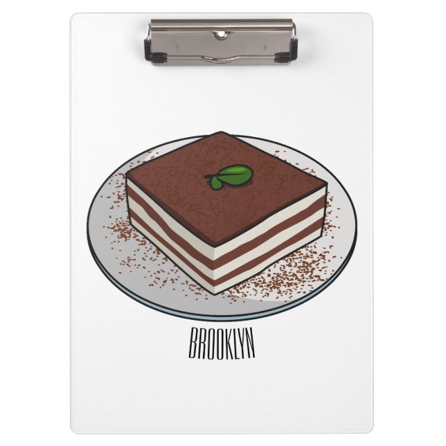 Porte-bloc Illustration de gâteau de Tiramisu (Devant)