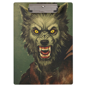 Porte-bloc Illustration d'horreur de loup-garou féroce