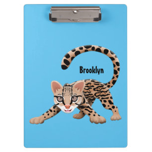 Porte-bloc Illustration d'ocelot mignon