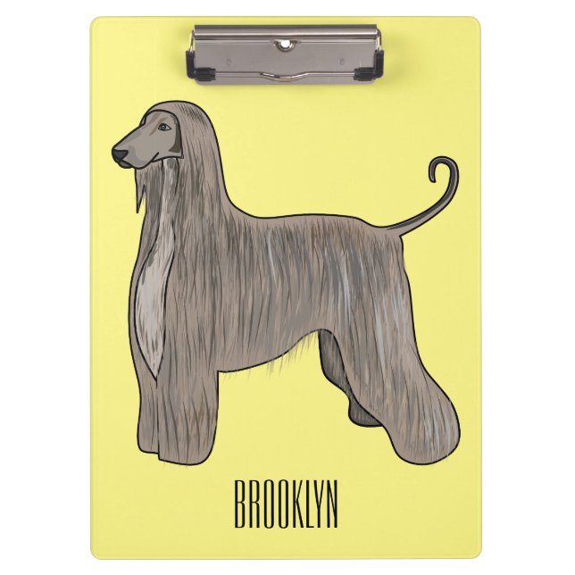 Porte-bloc Illustration d'un chien hound afghan (Devant)