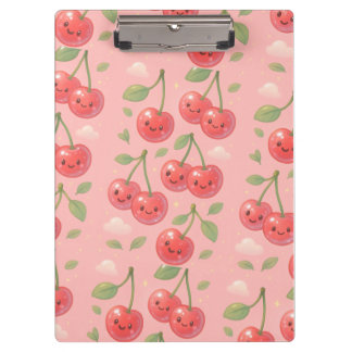 Porte-bloc Illustration joyeuse de Kawaii Cherry Motif