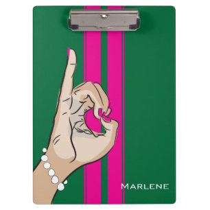 Porte-bloc Illustration rose et verte mignonne