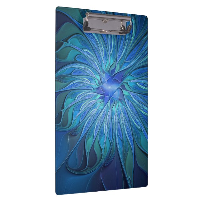 Porte-bloc Imaginaire Fleur Bleue Motif, Art Fractal Abstrait (Swatch)