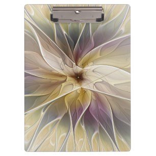 Porte-bloc Imaginaire Floral Gold Eggplant Art Fractal Abstra