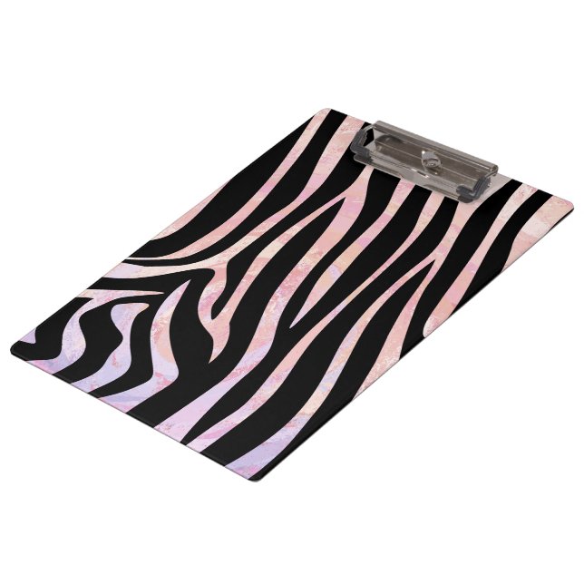 Porte-bloc Impression noire et rose Zebra (Incliné)