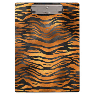 Porte-bloc Imprimé animalier rayures de tigre noir marron gla