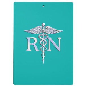 Porte-bloc Infirmière autorisée RN Caduceus sur Turquoise