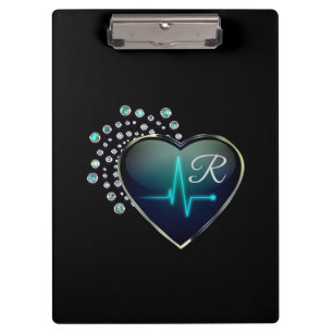 Porte-bloc infirmière cœur et bijou EKG