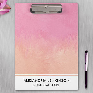 Porte-bloc Infirmière Médicale mignonne rose pâle Pêche éléga