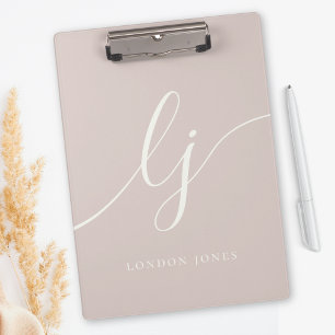 Porte-bloc Initiales de monogramme Rose professionnelle Ivoir