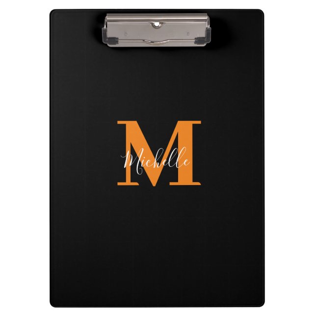 Porte-bloc Initiales personnalisées uniques et nom Monogramme (Devant)
