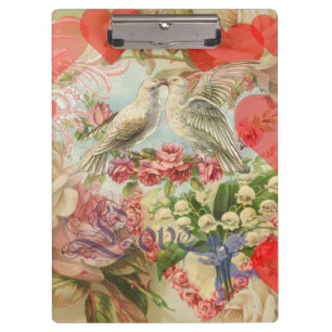 Porte-bloc Inséparables Coeur antique Vintage