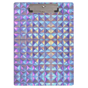 Porte-bloc Iridescendance en or, bleu et violet géométrique 2