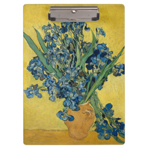 Porte-bloc Iris de Van Gogh - Art audacieux bleu et jaune