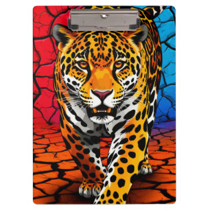 Porte-bloc Jaguar sur fond de terre fissurée
