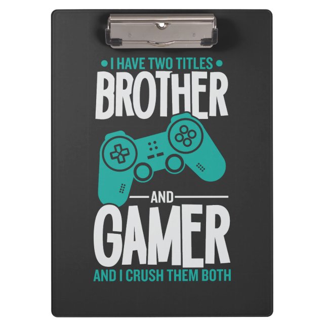 Porte-bloc J'Ai Deux Titres Frère Et Gamer, Amusant Gamer (Devant)