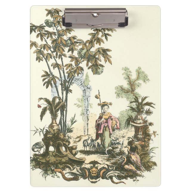 Porte-bloc Jardin asiatique avec femme et animaux (Devant)