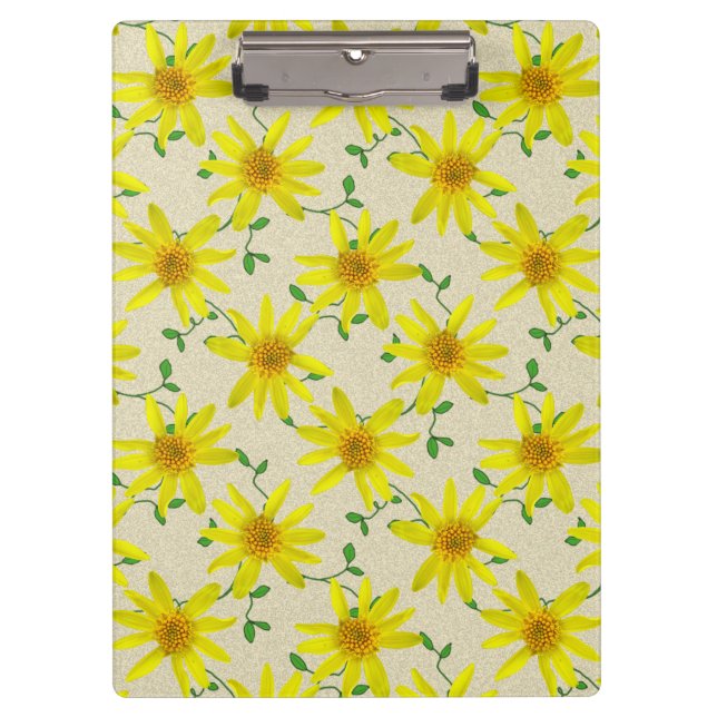 Porte-bloc Jaune de jardin botanique de fleurs sauvages sur (Devant)