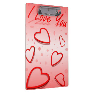 PORTE-BLOC "JE T'AIME" COEURS DE VALENTINE
