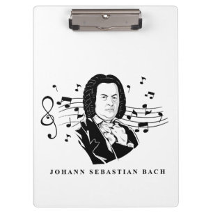 Porte-bloc Johann Sebastian Bach Portrait et buste avec notes