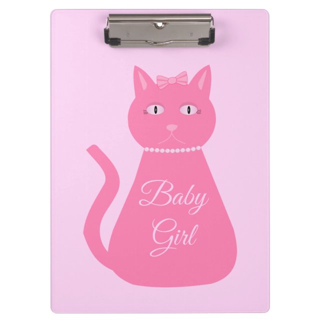 Porte-bloc Joli chat fille rose sur mesure (Devant)
