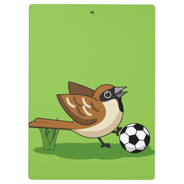 Porte-bloc Joli Dessin De Caricature Sparrow Jouer Au Footbal (Dos)