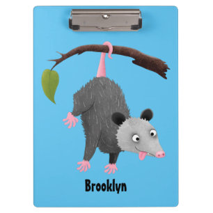 Porte-bloc Joli opossum accroché à la branche dessin animé