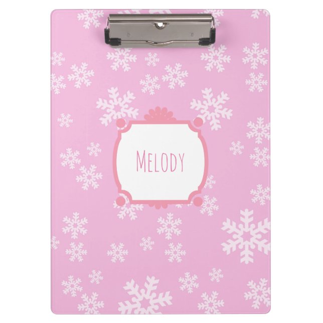 Porte-bloc Joli paradis rose de flocon de neige (Devant)