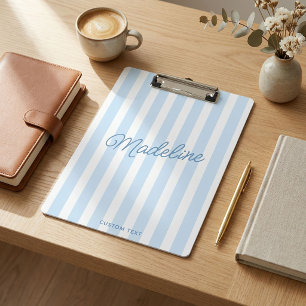 Porte-bloc Joli personnalisé moderne côtier rayé bleu