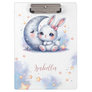 Porte-bloc joli petit lapin et la lune