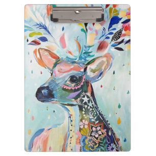 Porte-bloc Jolie décoration moderne de cerf à fleurs et bois