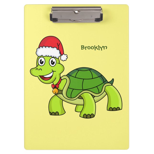 Porte-bloc Jolie tortue en chapeau de Père Noël (Devant)