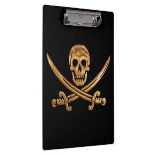 Porte-bloc Jolly roger d'or