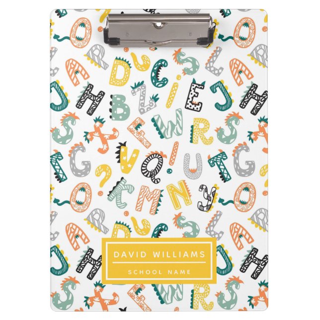Porte-bloc Jote Dinosaur Alphabet Motif école pour enfants (Devant)