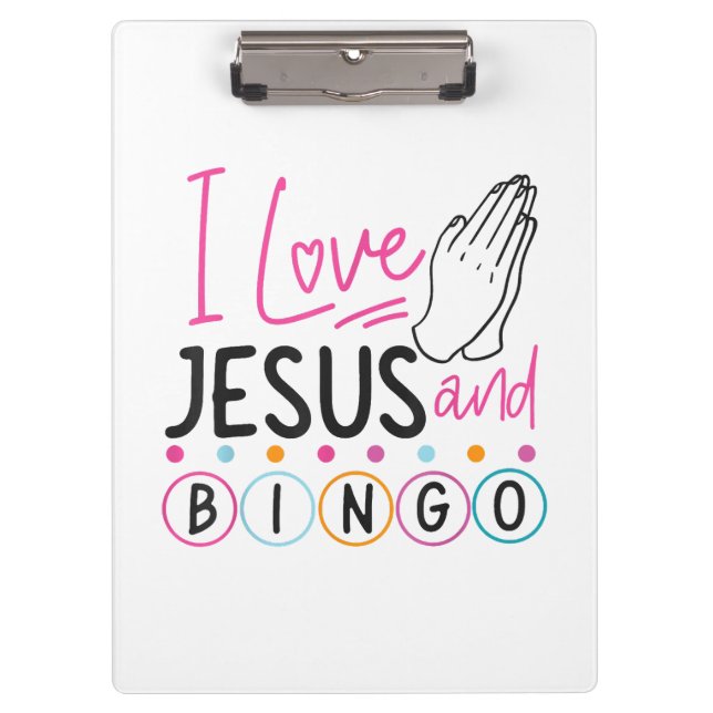 Porte-bloc Joueur de Bingo Jésus Foi Chrétien J'aime Jésus Un (Devant)