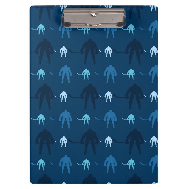 Porte-bloc Joueur de hockey sur glace bleu Motif (Devant)