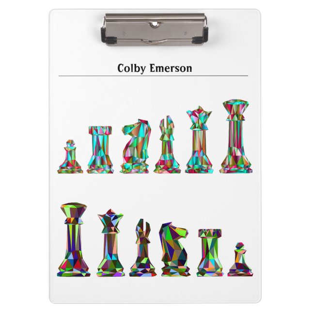 Porte-bloc Joueurs Rainbow Chess Pièces Texte Personnalisé (Devant)