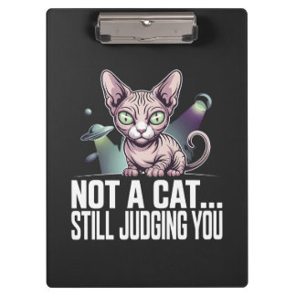 Porte-bloc Judging Sphynx Cat UFO Alien Sarcastic Art