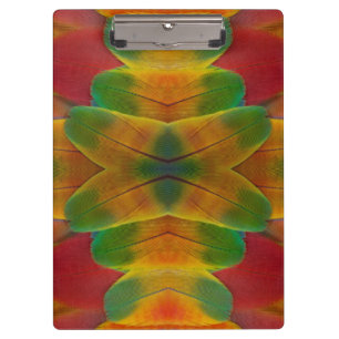 Porte-bloc kaléidoscope de plumes de perroquet ara